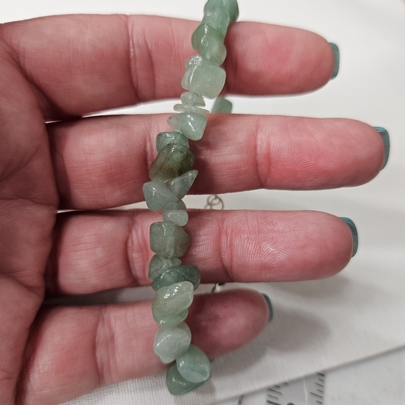 Natural Gemstone Chip Bead Bracelets Set of 2 Bundle Rose Quartz Aventurine NWOT - Picture 5 of 7